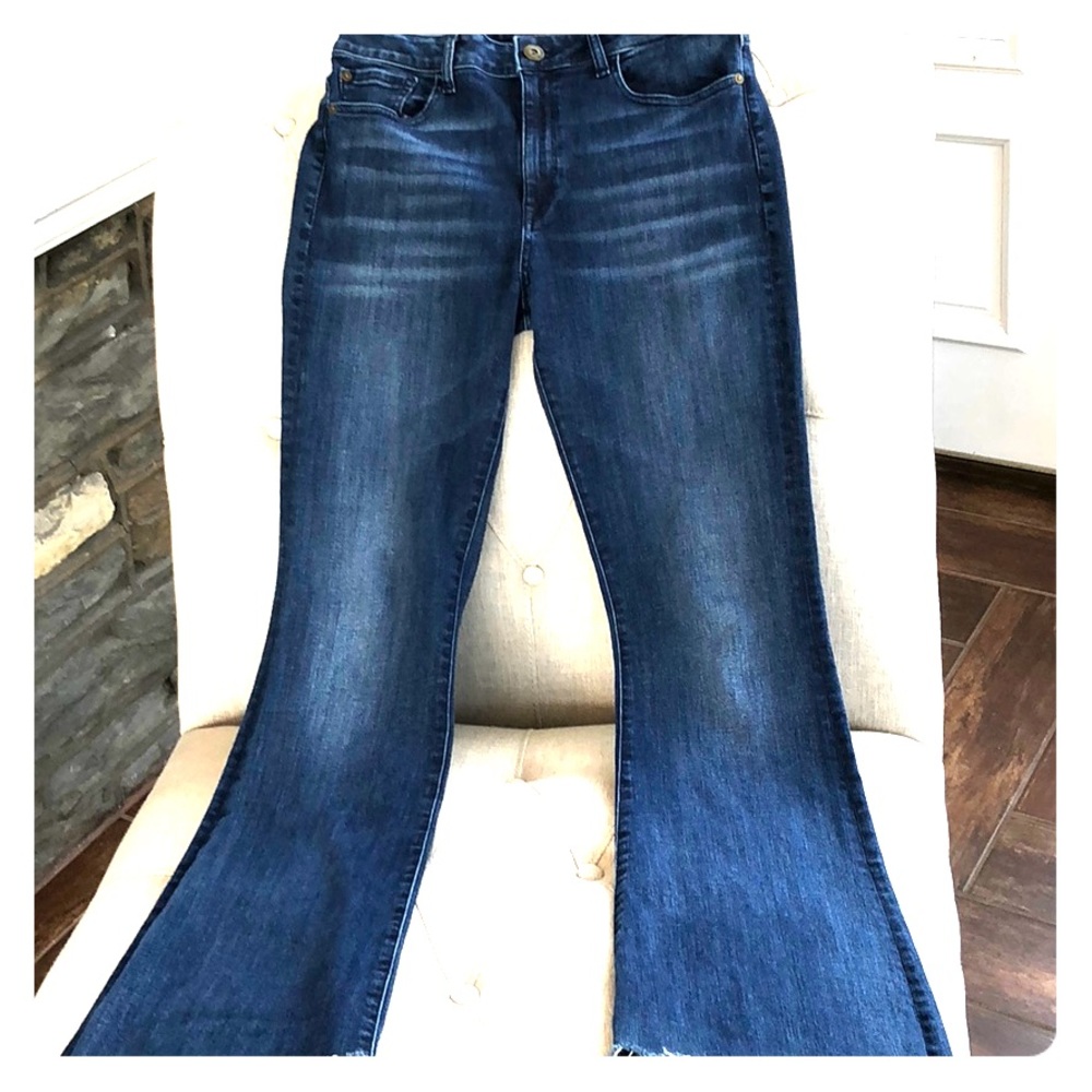 DL1961 Highrise raw hem flare jeans